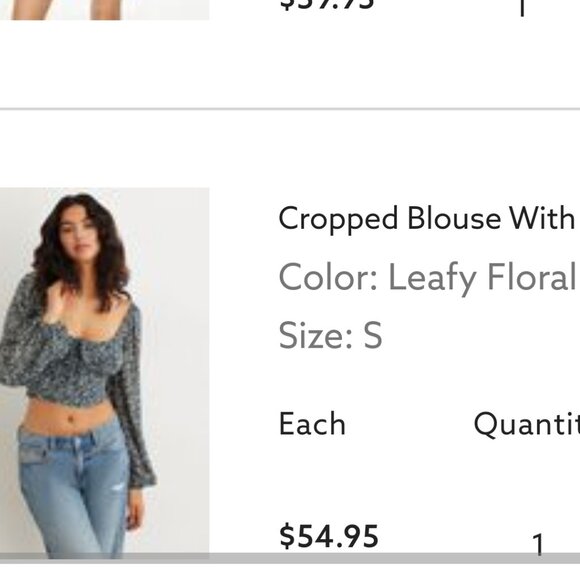 Cropped Blouse with Bubble Sleeves - Picture 8 of 8